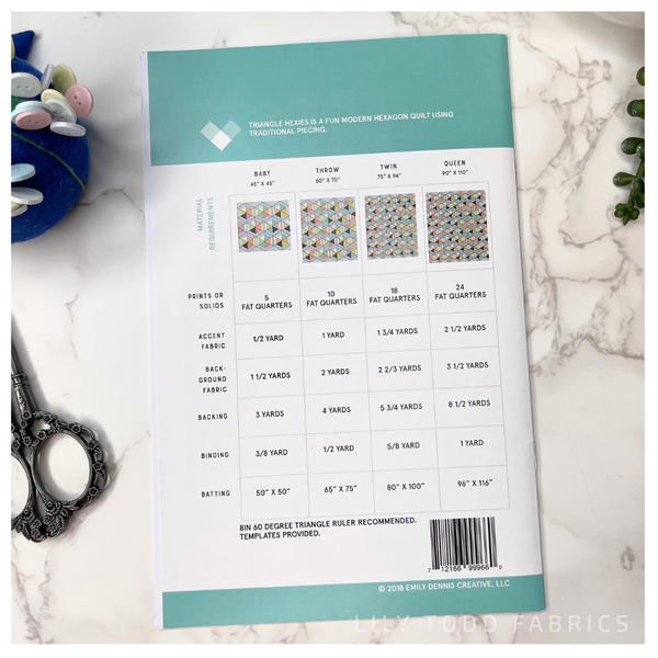 Triangle Hexies - Quilty Love - Quilt Pattern
