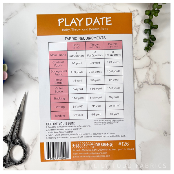 Play Date - Hello Melly Designs - Quilt Pattern