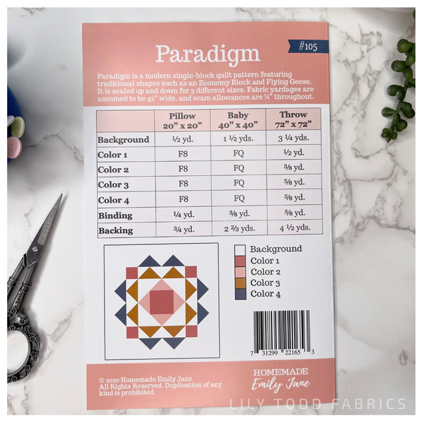 Paradigm -Homemade Emily Jane - Quilt Pattern