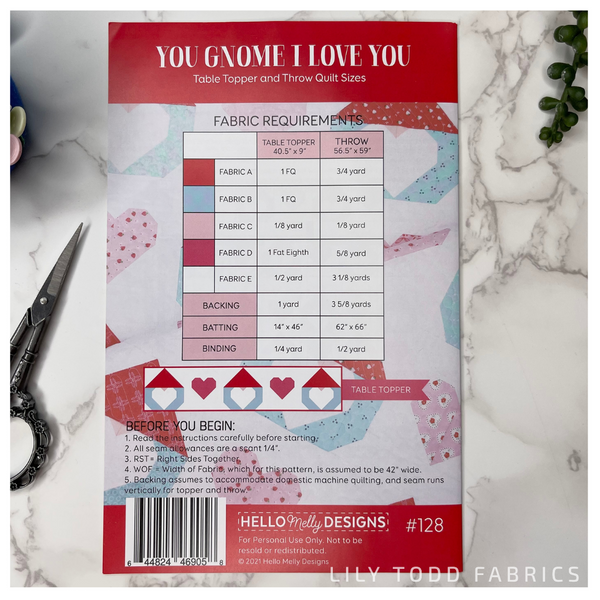 You Gnome I Love You - Hello Melly Designs - Quilt Pattern