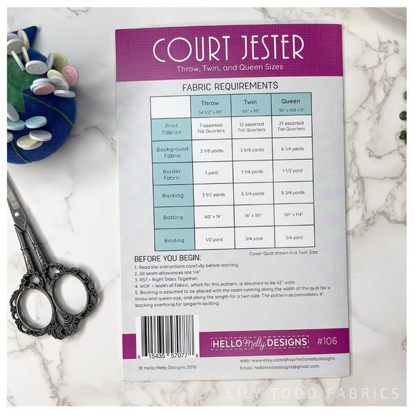 Court Jester - Hello Melly Designs - Quilt Pattern
