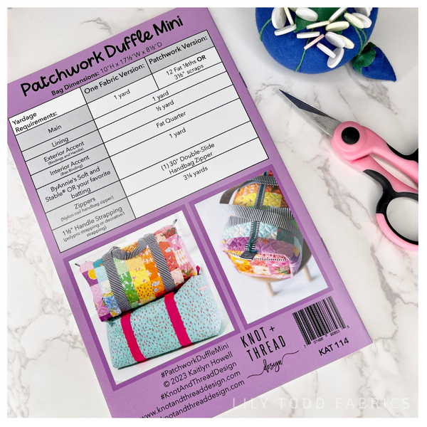 Patchwork Duffle Mini - Knot & Thread Design - Paper Pattern