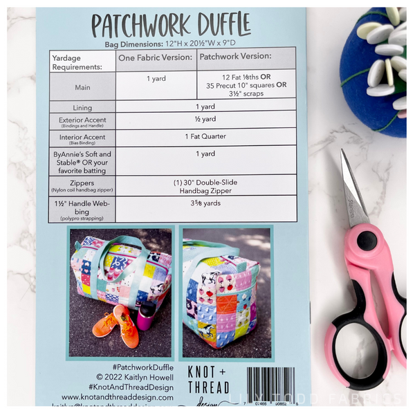 Patchwork Duffle - Knot & Thread Design - Paper Pattern