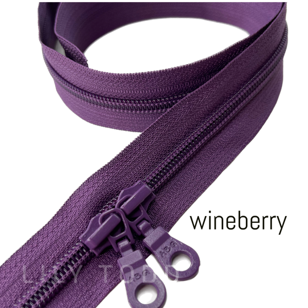 30 inch ABQ double pull zipper in Wineberry