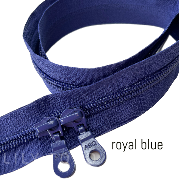 30 inch ABQ double pull zipper in Royal Blue