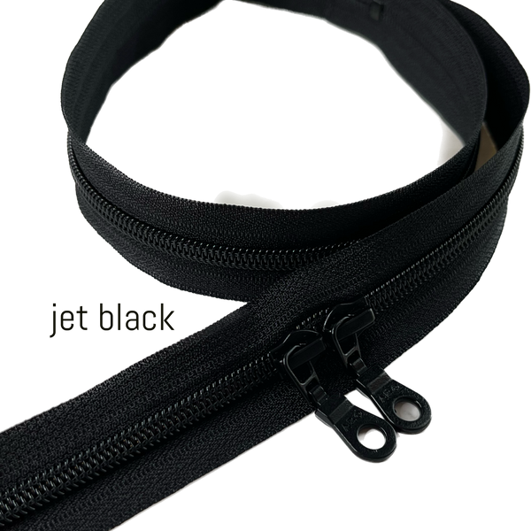 30 inch ABQ double pull zipper in Jet Black