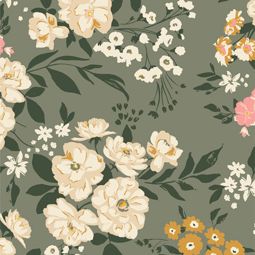 Garden Sonnet Dim - FLANNEL - A Year in Petals - Art Gallery Fabrics - F39200a