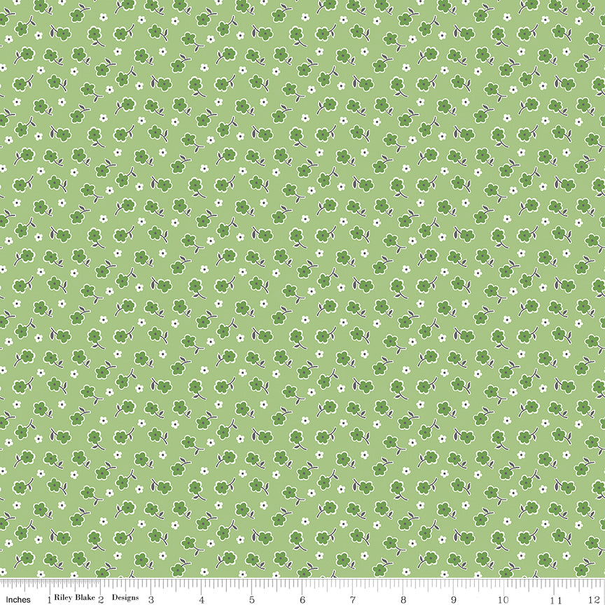 tiny green flowers on a light green fabric