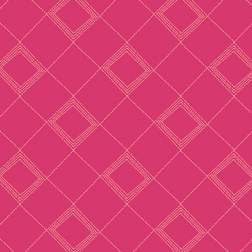 raspberry pink with orange pattern