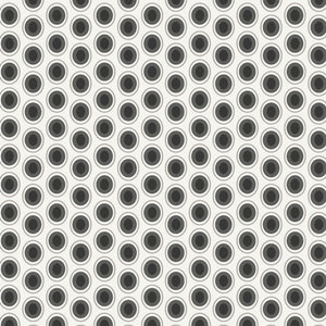 cream background fabric featuring ovals of black and gray design